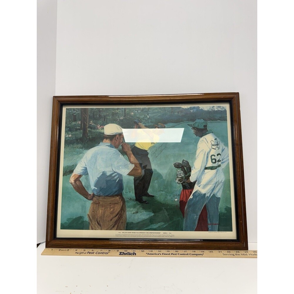Sam Snead Signed Gustavson 1954 Masters Playoff Ben Hogan Golf Print Framed - Picture 11 of 11